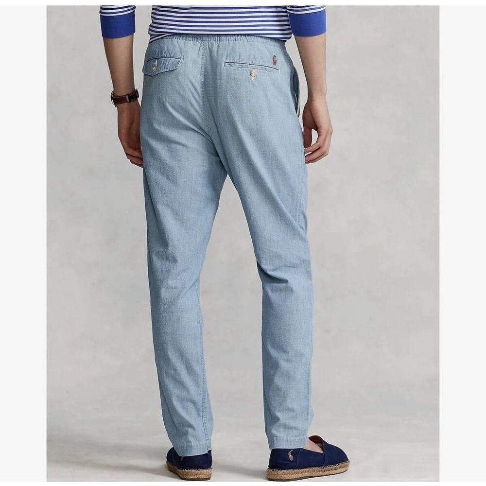 Polo Ralph Lauren Men’s Prepster Relaxed Fit Chambray Seersucker Sz M/32 Stretch